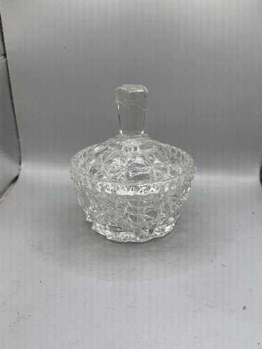 Vintage crystal glass - glass, lidded