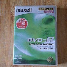 1 x MAXELL Recordable DVD-R 1-4x SPEED DVD-R 120MIN VIDEO RECORDABLE 4.7 GB DATA