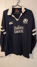 Scotland Scottish Rugby Shirt Jersey Top Canterbury Famous Grouse Long Sleeve
