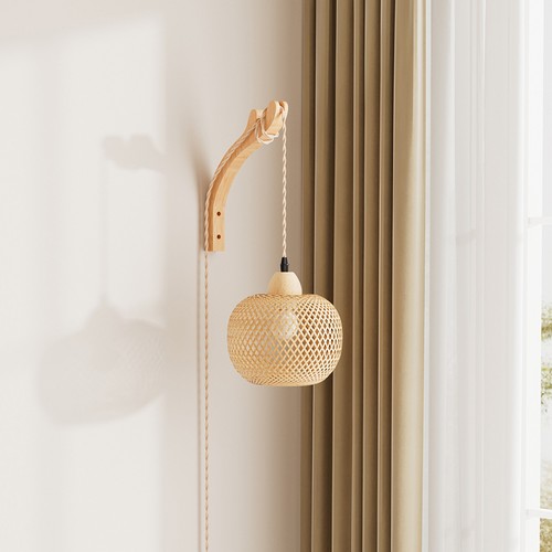 Wall sconce light bamboo - wall,