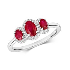 Real Ruby and Diamond Ring 9ct