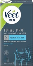 Veet Men Intimate Hair Removal Kit Sensitive - 100ml Cream + 50ml Aftercare Balm