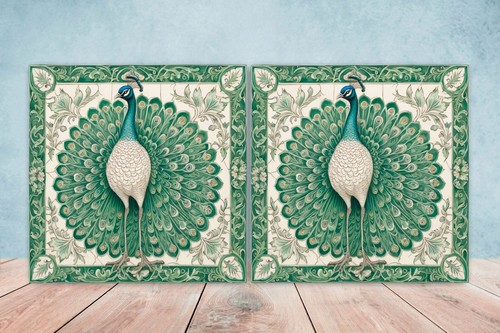 Art nouveau peacock ceramic - art,