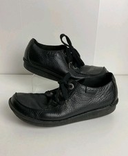 Clarks Funny Dream Black Leather Lace-Up Shoes UK 8 D Womens Artisan