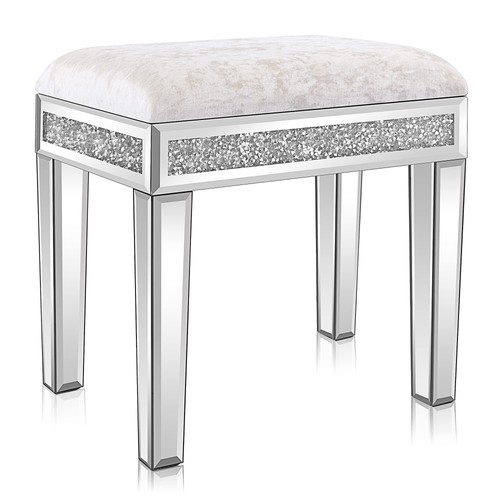Mirrored vanity stool - mirrored, w/
