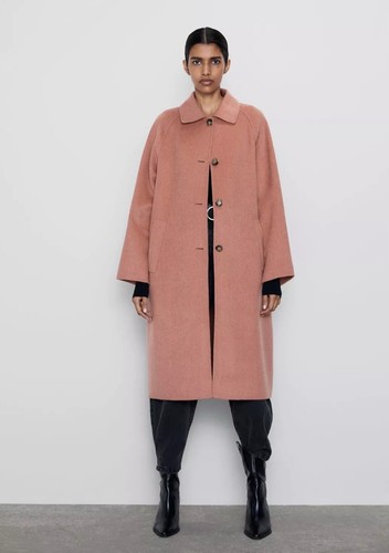 Zara wool blend pink coat - zara, size