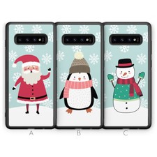 Samsung Galaxy S10 Plus 5G S9 S8 Phone Case Father Christmas Santa Xmas Snowman