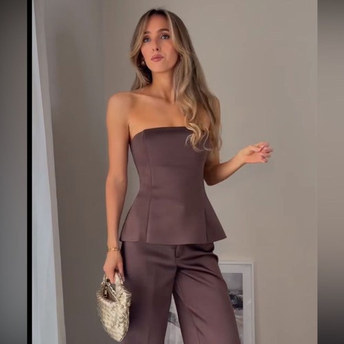Zara satin effect bandeau top - satin,