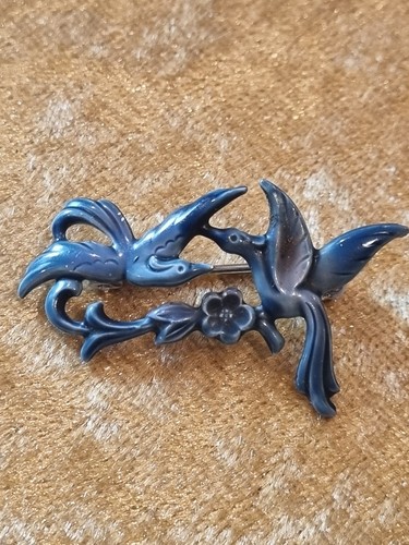 Enamelled birds brooch - ,