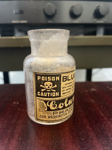 Antique poison bottle skull - poison,