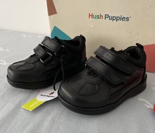 Hush Puppies Liam Child’s Infant Size 4 20 Leather Boys Black Smart School Shoes