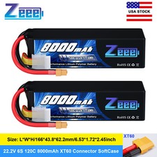 2x Zeee 22.2V 120C 8000mAh 6S