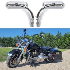 For Harley Road King Dyna FLS XL FLH Bobber Chrome Oval Motorcycle Rear Mirrors