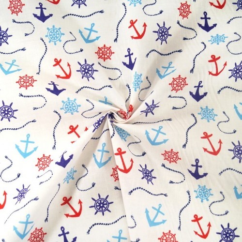 Polycotton fabric nautical - polycotton,