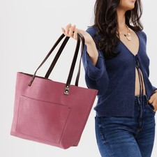 Pink Women Leather Tote Bag: A