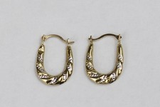 9ct Gold cerole hoop Earrings