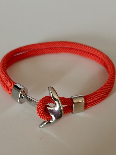 Orange rope bracelet with - with, an