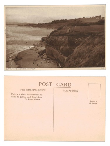 Vintage postcard cliff path - vintage,