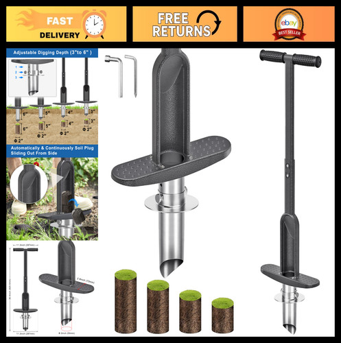 Adjustable lawn plugger tool - adjustable,