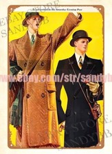 1920s Kuppenheimer men's fashion metal tin sign unframed art prints