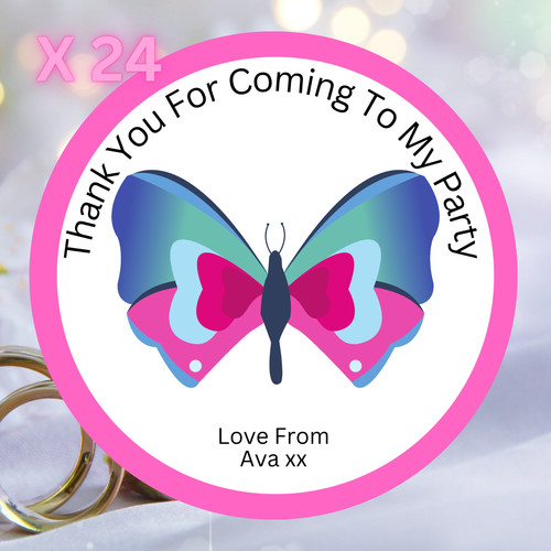 Pink butterfly personalised - pink,