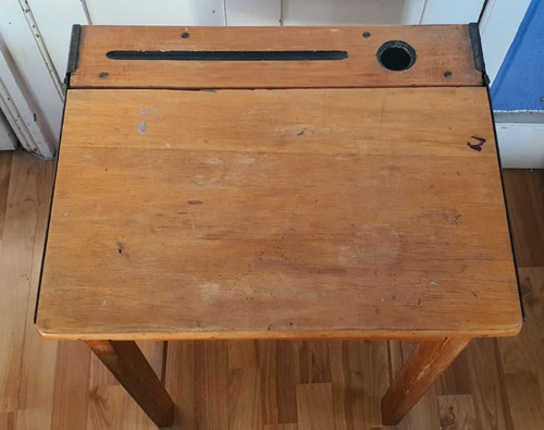 Vintage antique pine school - vintage,