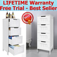 Bathroom 4 Drawer Cabinet Bedroom Nursery Storage Dresser Cupboard Vanity Unit