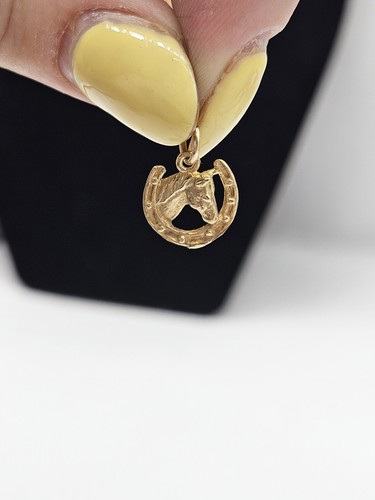 9ct gold horse - shoe, charm