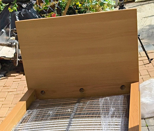 Ikea single oak - oak, bed