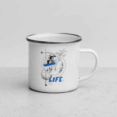 Life snowboard enamel mug - on,