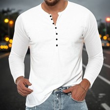 Mens Long Sleeve Henley
