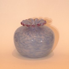 Small round glass bud vase