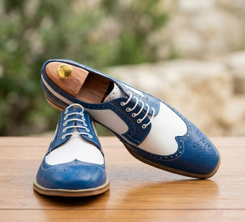 Men blue white spectator - white,