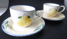 Poole Pottery Dorset Fruits  2x Lemon Cup + Saucers - FREE POSTAGE -