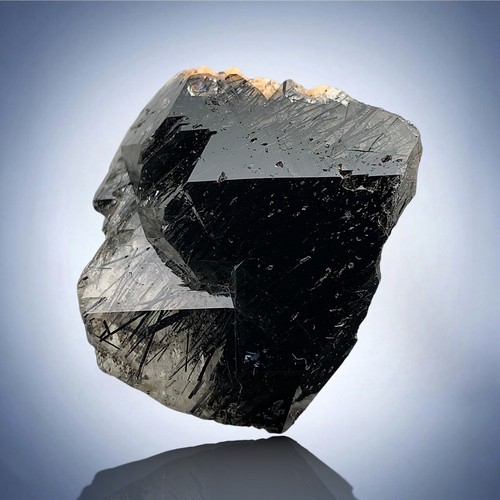 Black rutile with - rutile, on