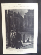 Vintage 1922 Bert Thomas Policeman & Drunk The Sketch sheet Wind in Palm Trees