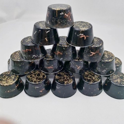 Black shungite orgonite tower - black,