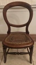 Antique Victorian Children’s Balloon Back Chair With Rattan Seat