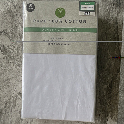 Dunelm pure 100 cotton king - pure, 100%