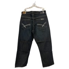 ECKO UNLTD Mens Y2K Baggy Fit Straight Jeans Size 40 Cotton Black Denim NWT