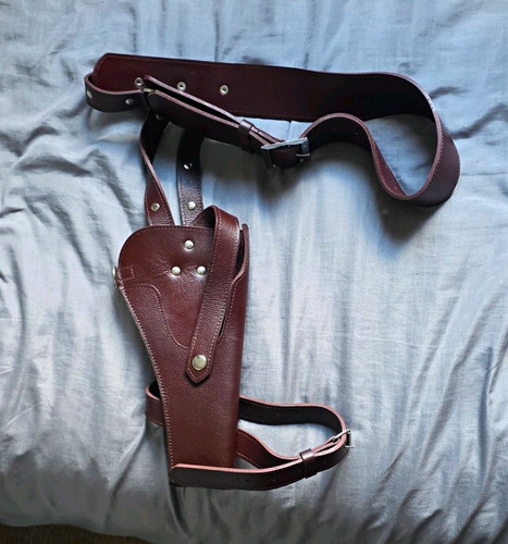 Brown leather gun - leather, holster