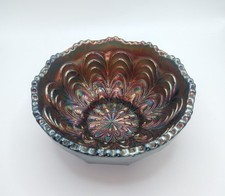 Peacock Tail Carnival Glass