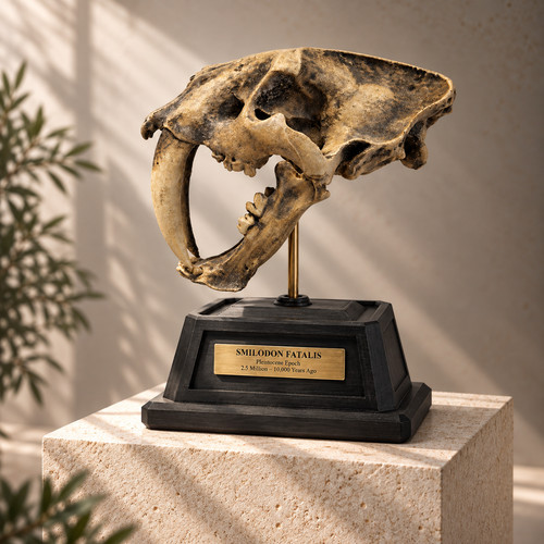 Saber tooth smilodon fossil - saber, smilodon,
