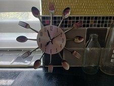 Wall Clock, Cutlery Kitchen Clock Knife Utensil Spoon Fork Wall Clock DI