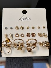 BRAND NEW Earrings and finger rings by Lovisa in Gold Colour