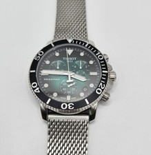 Tissot Seastar 1000 Chronograph Quartz Mens Watch Green Dial & Steel Mesh Band