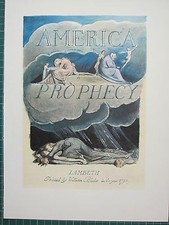 1964 WILLIAM BLAKE PRINT ~ AMERICA A PROPHECY