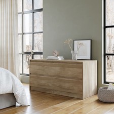 120cm Wide 4-Drawer Bedside End Cabinet Organiser Storage Unit Bedroom Furniture