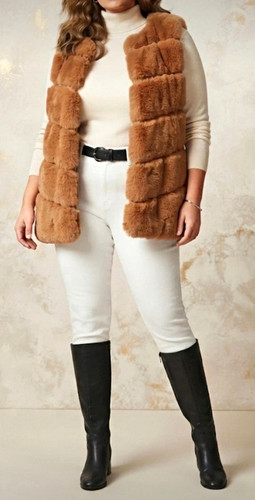Womens brown faux fur - faux,
