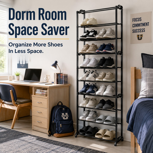 Shoe rack stand tier - shoe, metal